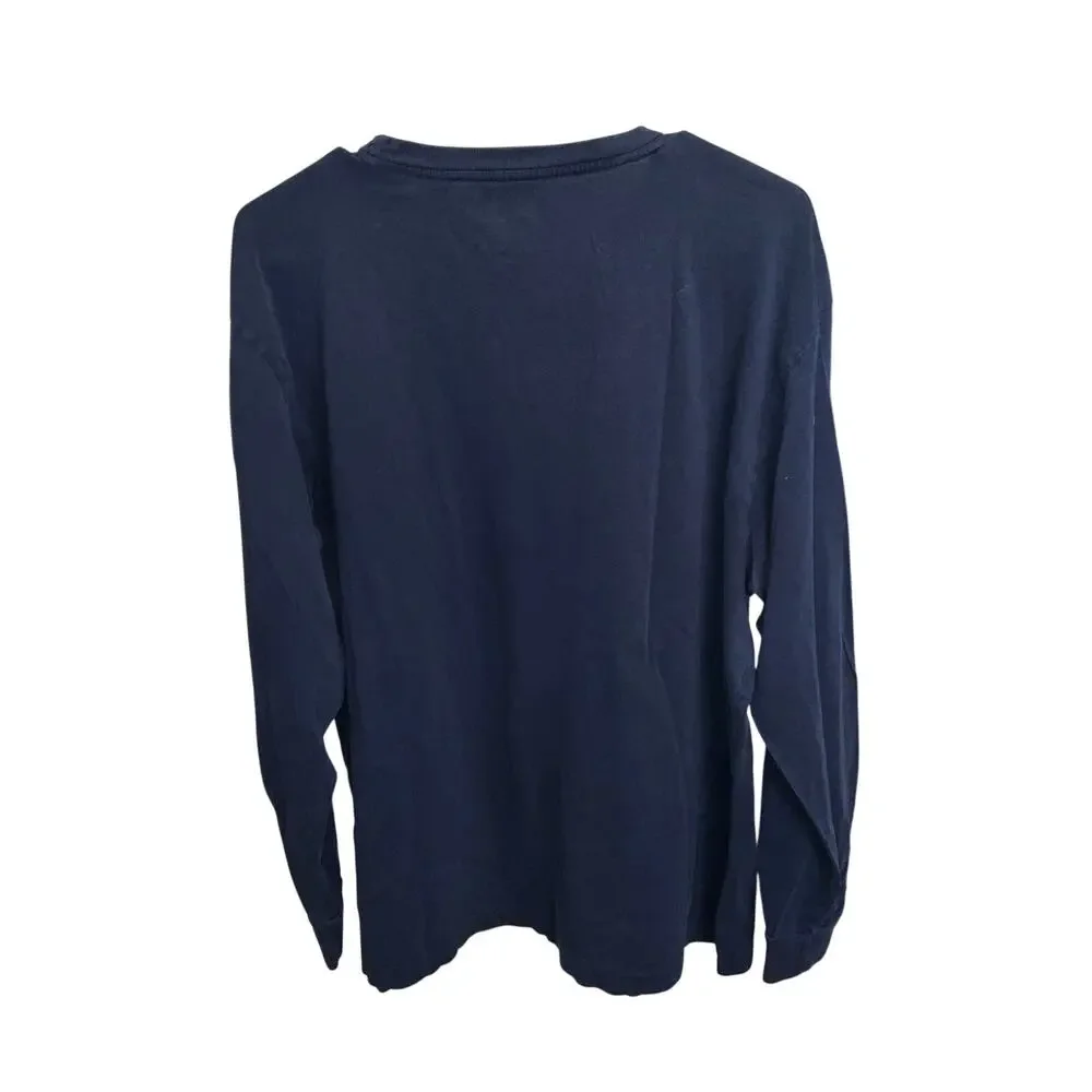 Polo Ralph Lauren Blue Red Pony Long Sleeve Shirt Crew Size L